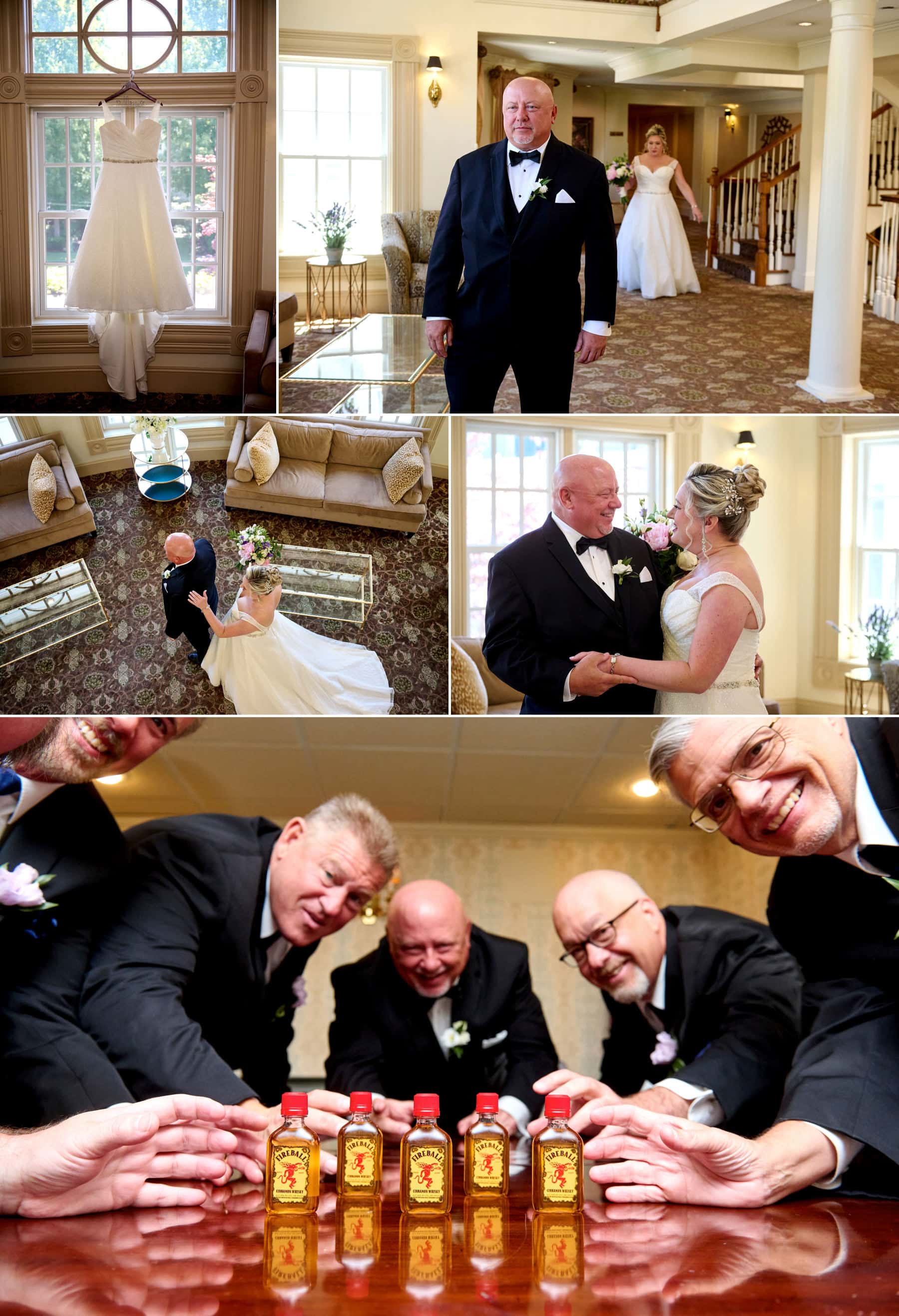 wedding first look at The Olde Mill Inn