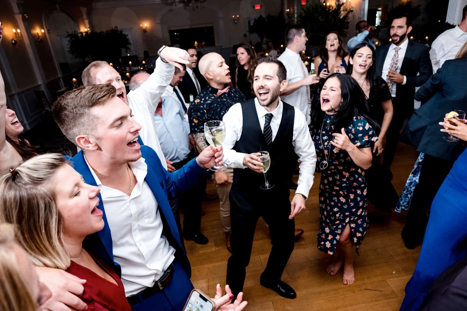 groom smiling at his wedding at The Bernards Inn