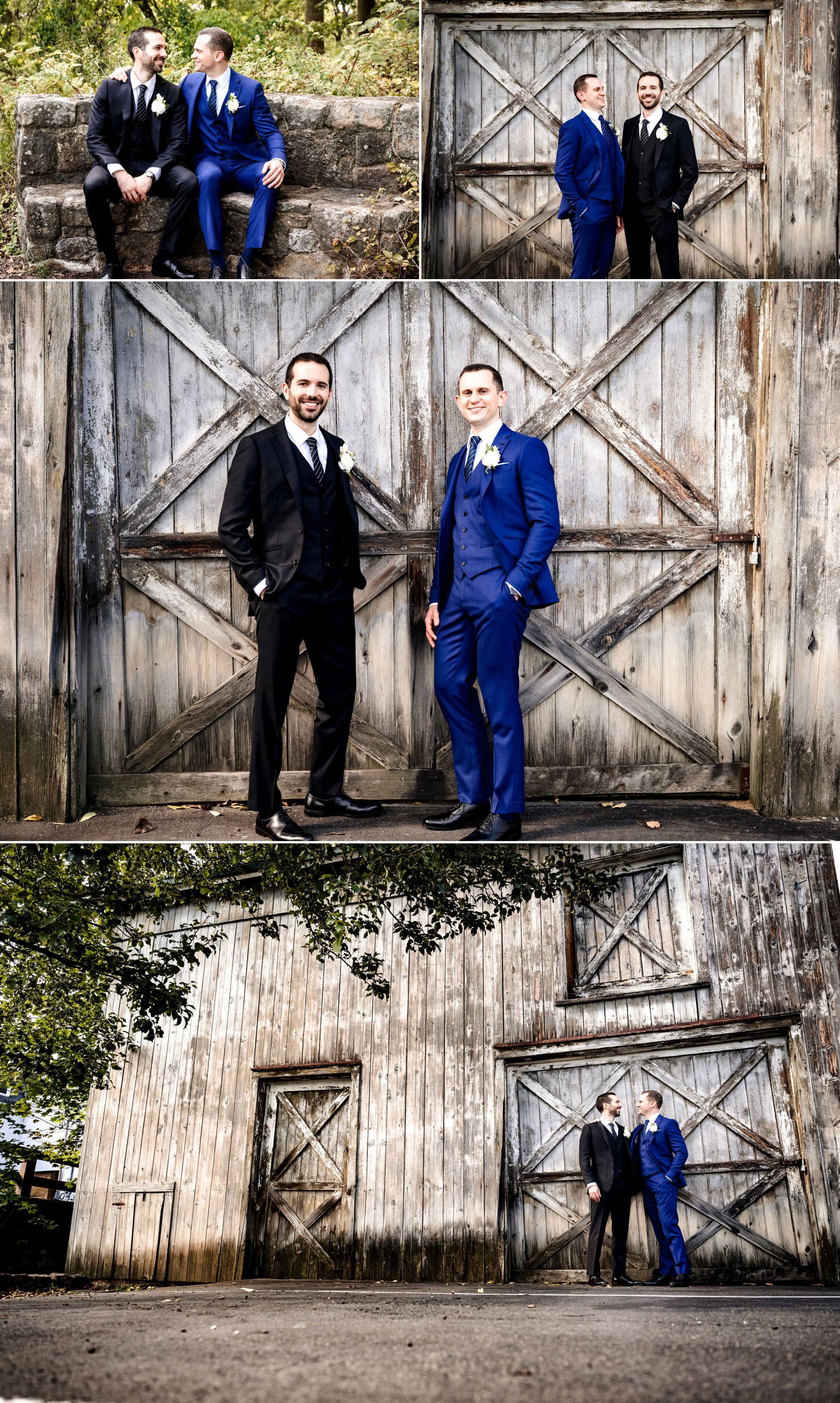 two grooms wedding photos at The Bernards Inn