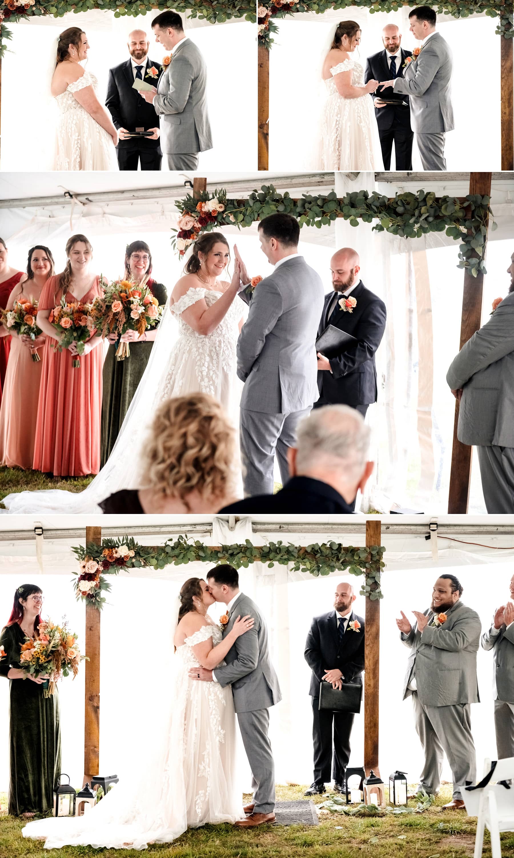 tented wedding ceremony at Sandy Hook Chapel
