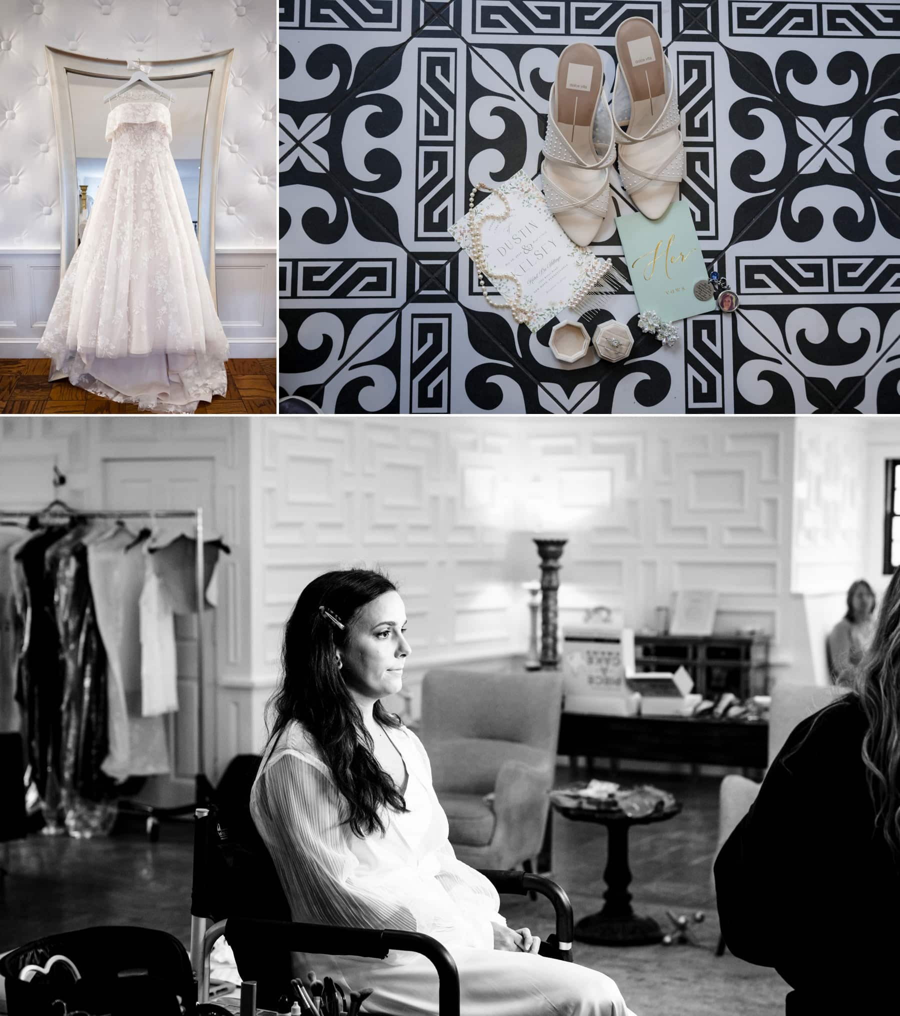 bridal details in the suite at Hotel Du Village