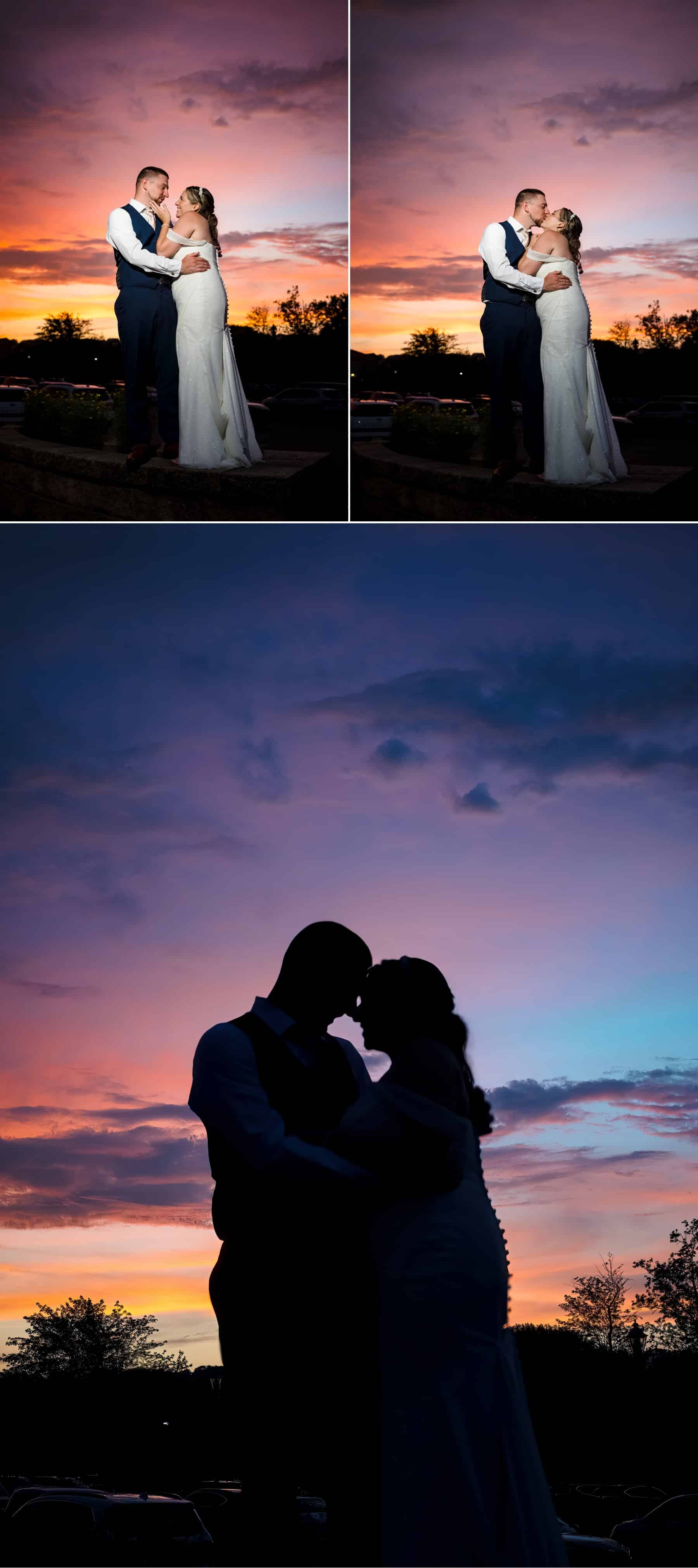 sunset wedding photos at Hawk Pointe