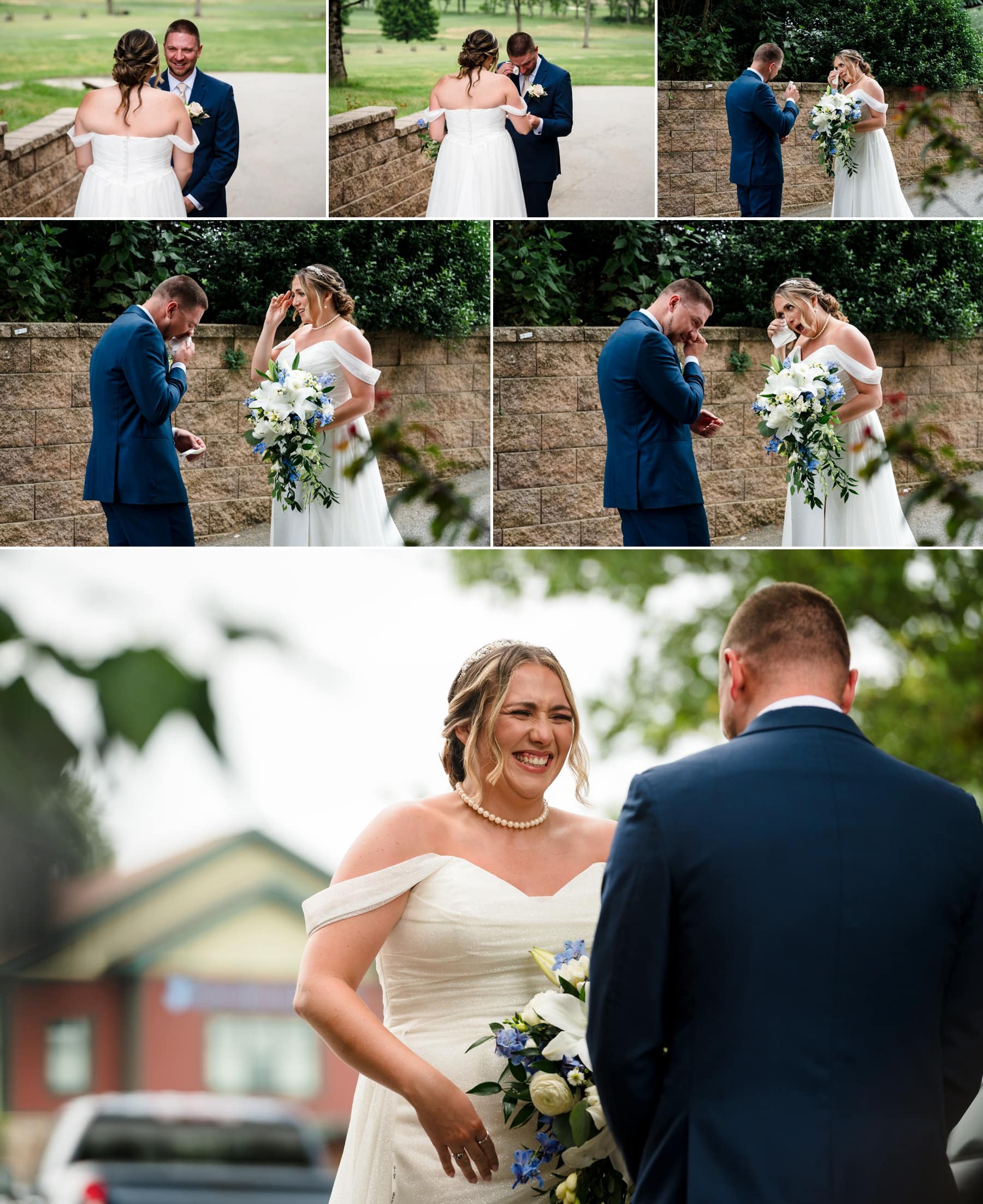 wedding first look at Hawk Pointe